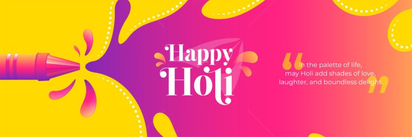 Happy Holi Cover Banner Design Template