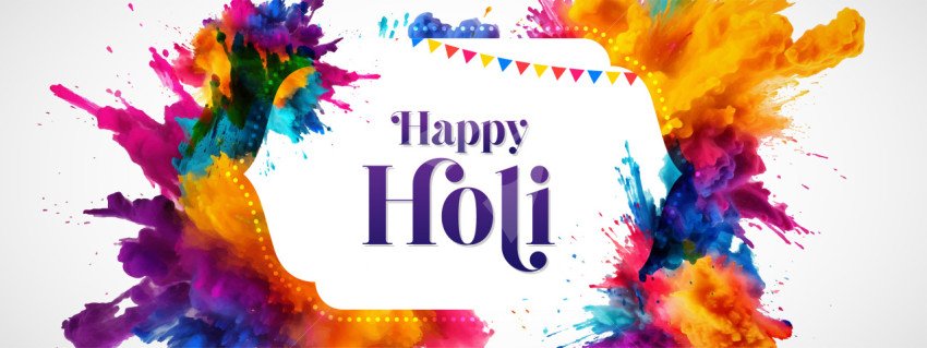 Happy Holi Cover Banner Design Background Template