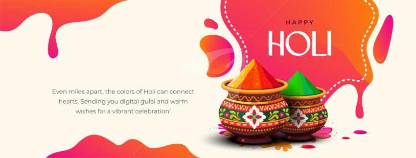 Happy Holi Cover Banner Design Illustration