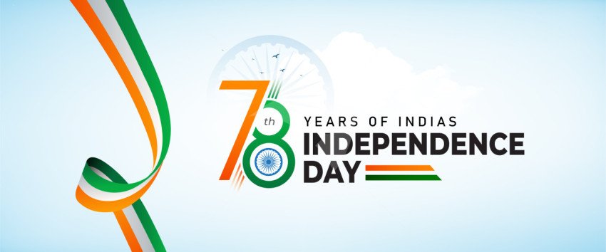 78th Years Indian Independence Day Celebration Horizontal Banner Template Design