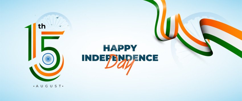 15th August Indian Independence Day Celebration Horizontal Banner Template