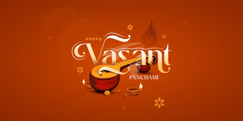 Happy Vasant Panchami Banner Design Template