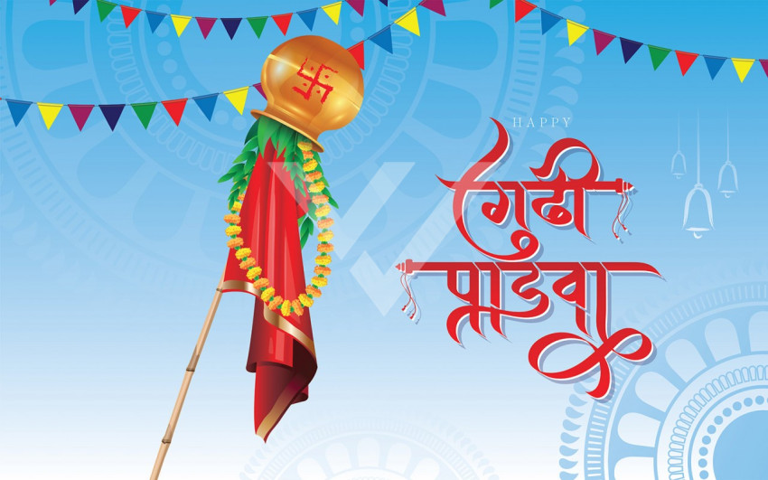 Gudi Padwa Holiday Religious Festival Background Of Maharashtra India  Royalty Free SVG Cliparts Vectors And Stock Illustration Image  142350094