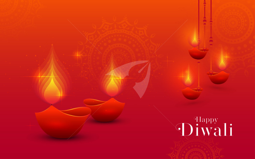 Happy Diwali Greeting Background Illustration