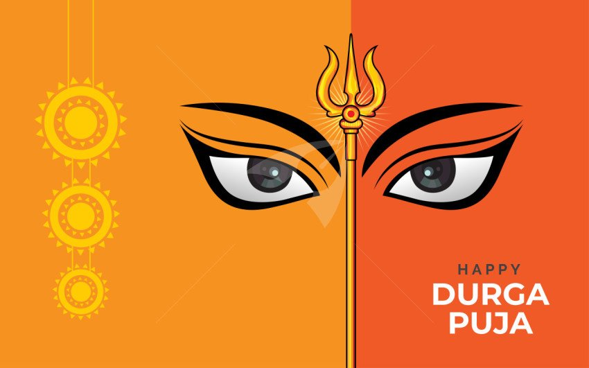 Happy Durga Puja Festival Greeting Background Template