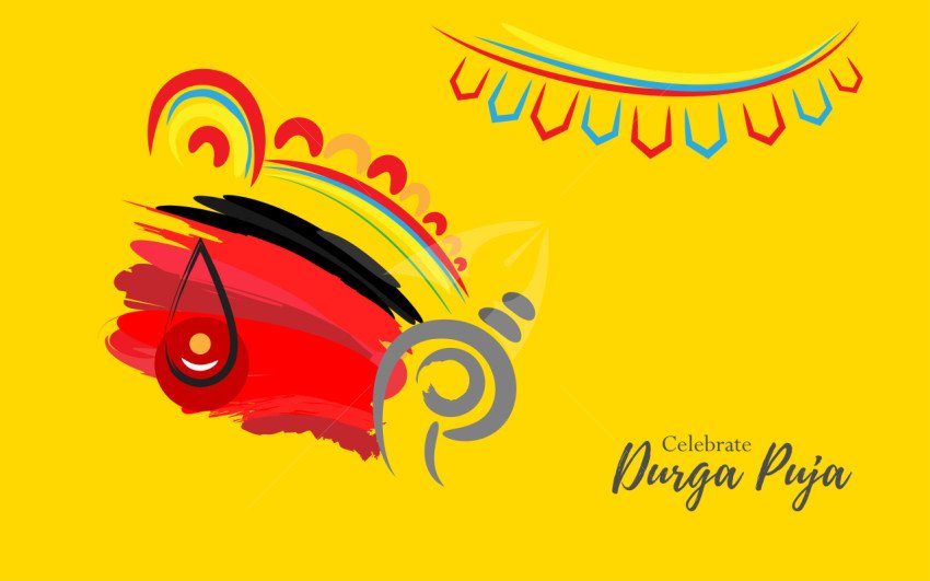 Artistic Happy Durga Puja Background Design