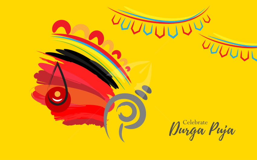 Artistic Happy Durga Puja Background Design