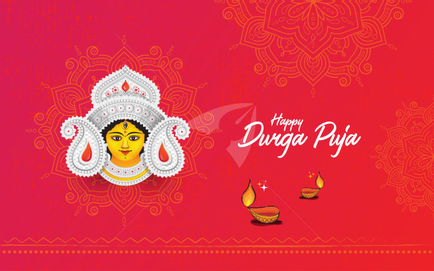 Happy Durga Puja Design Greeting Background