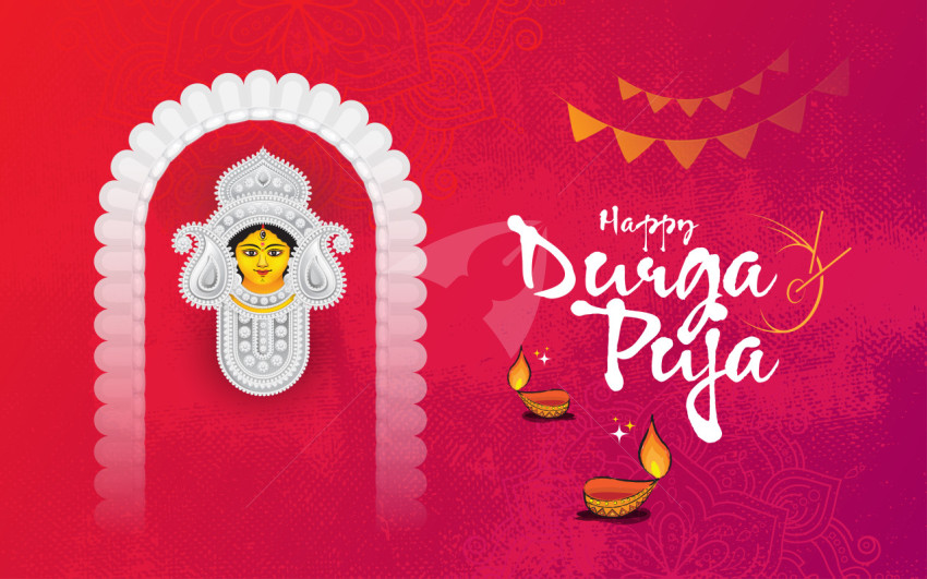 Happy Durga Puja Post Background Design