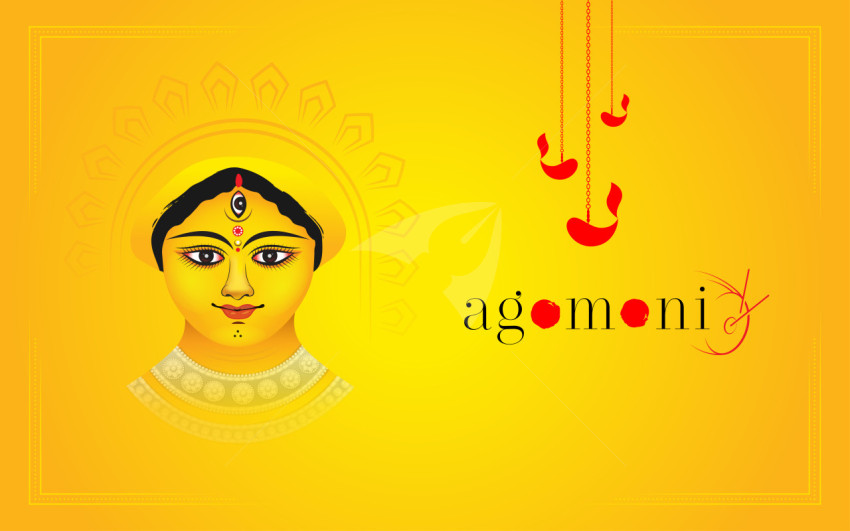 Durga Puja Agomoni Design Template