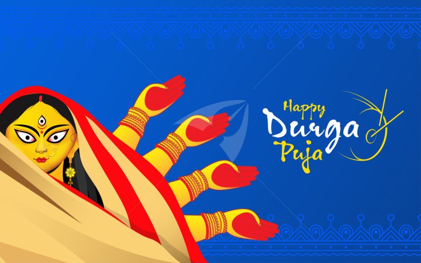 Happy Durga Puja background Vector Illustration