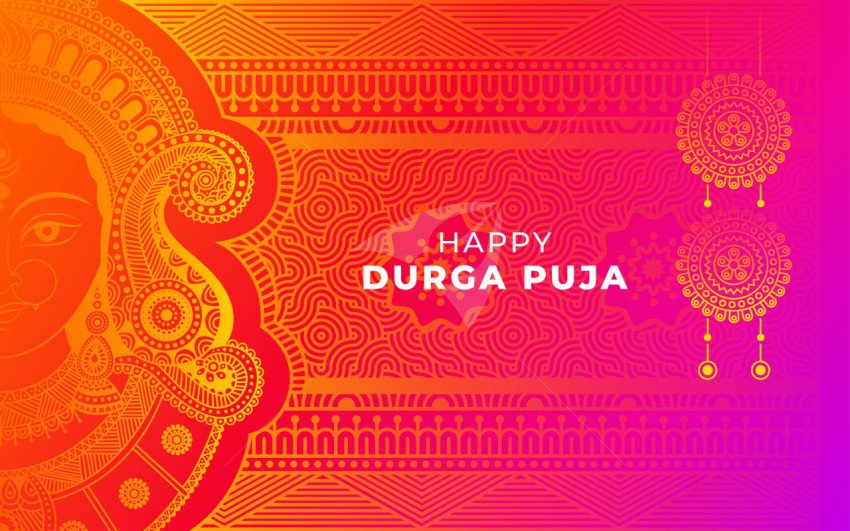 Happy Durga Puja Background Design Illustration