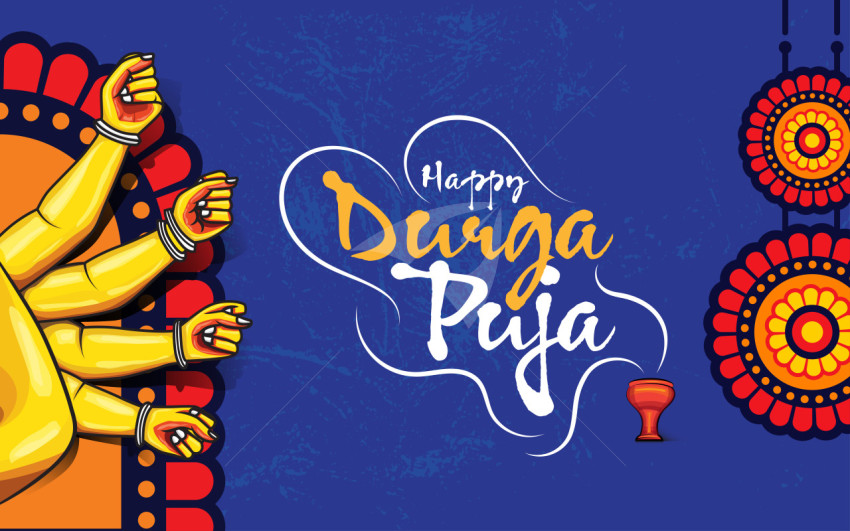 Happy Durga Puja Background Template