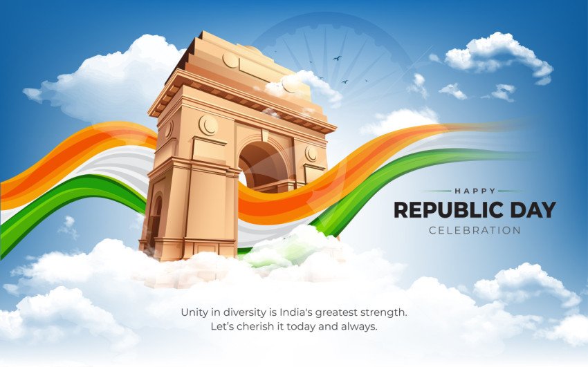 Happy Republic Day Background Template Design