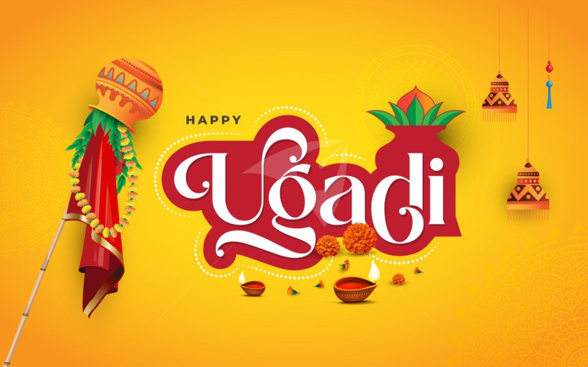Happy Ugadi Festival Background Template Design