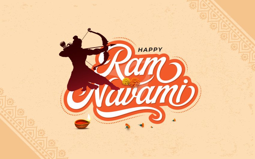 Happy Ram Navami Background Template Design