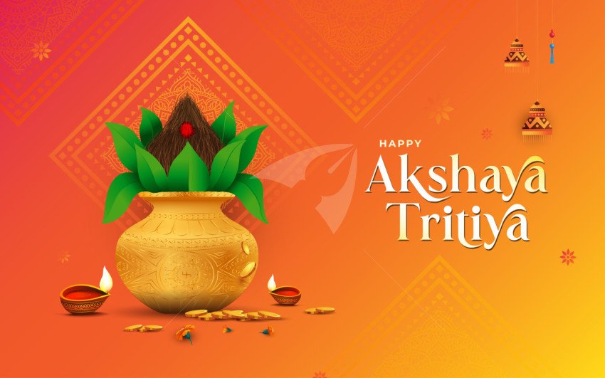 Happy Akshaya Tritiya Greeting Background Design Template