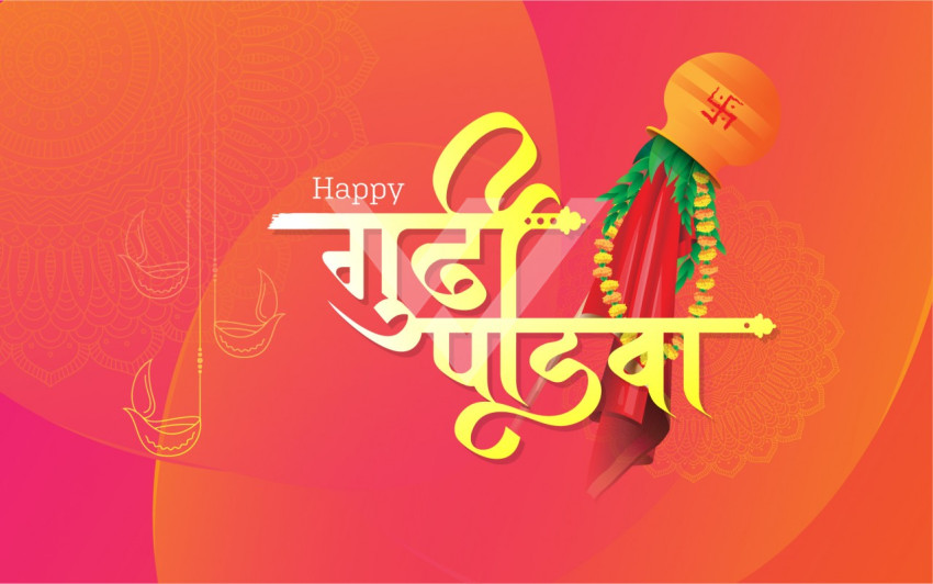 Gudi Padwa Holiday Religious Festival Background Of Maharashtra India  Royalty Free SVG Cliparts Vectors And Stock Illustration Image  142350066