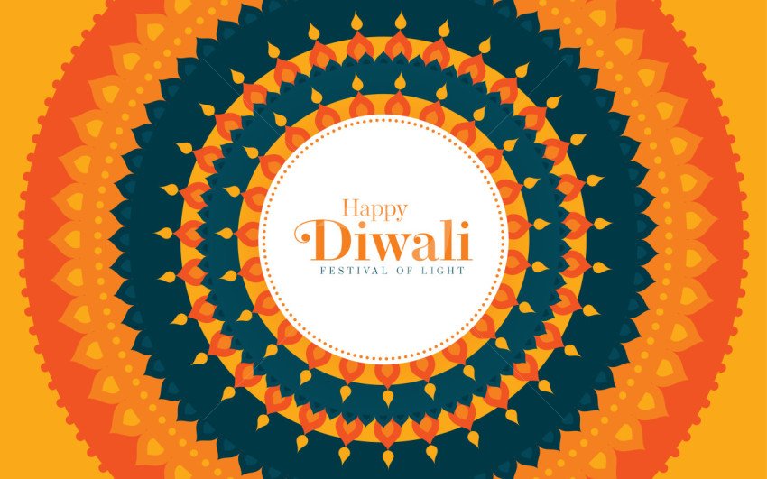 Happy Diwali Festival Decorative Background Template