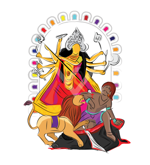 Hindu Goddess Durga Hand Drawing Illustration - Photo #271 - Vector Jungal  | Free and Premium Stock Vectors