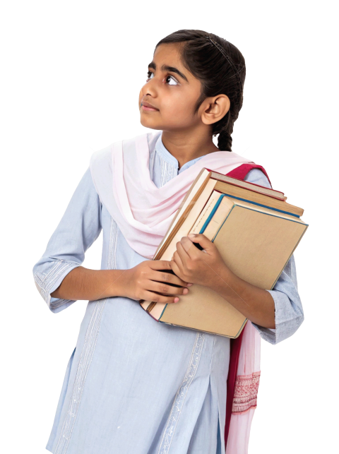Indian school girl student with uniform