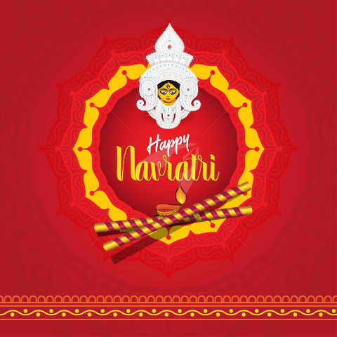 Happy Navratri Festival Post Design Template