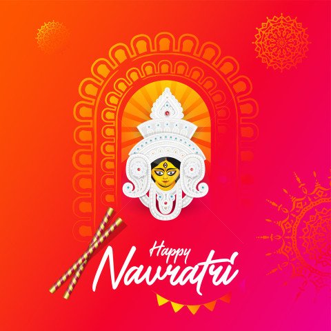 Happy Navratri Post Banner Template