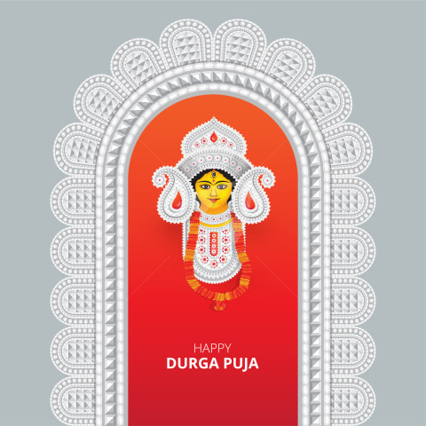 Happy Durga Puja Post Banner Design