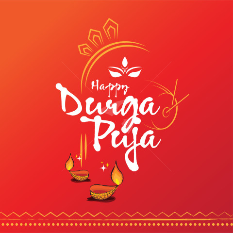 Happy Durga Puja Post Design Template