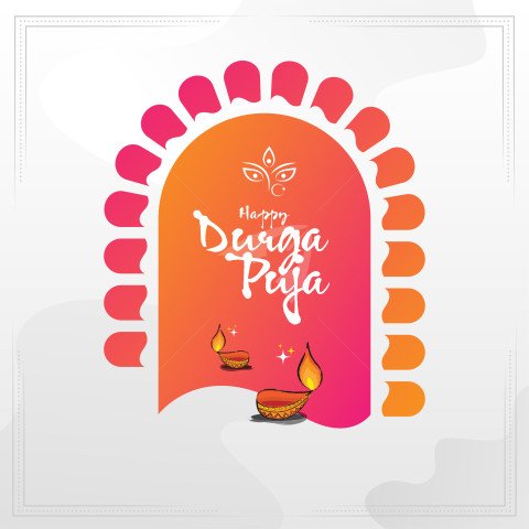 Happy Durga Puja Post Design Template