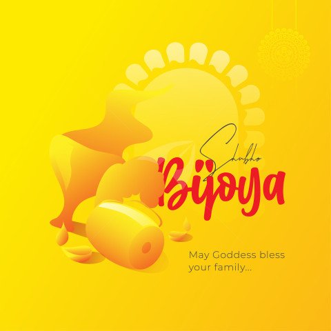 Subho Bijoya Durga Puja Post Background Template