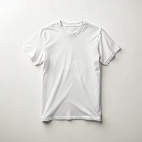 Plain white t shirt mockup front on white background