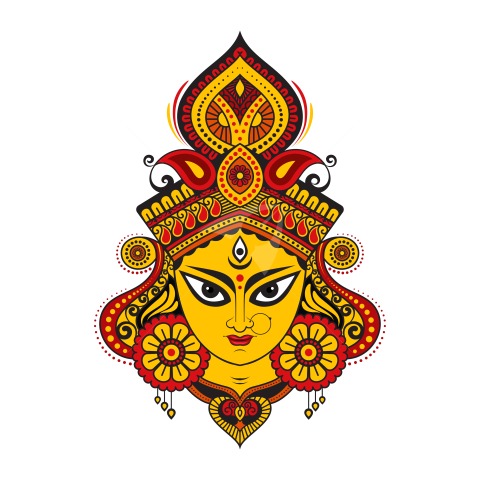 Goddess Durga Face Illustration