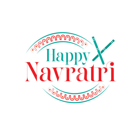 Happy Navratri Sticker Design Template