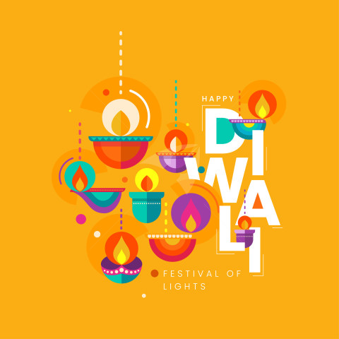 Happy Diwali Post Banner Design Template