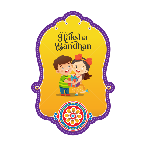 Happy Raksha Bandhan Sticker Design Png
