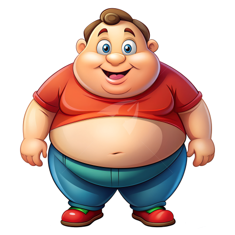 Fat cartoon character male