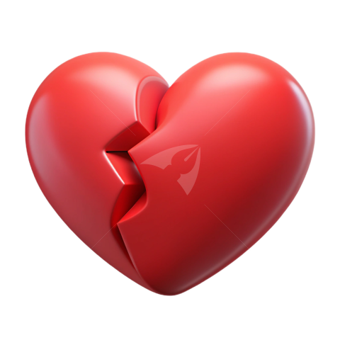 3D Broken heart png