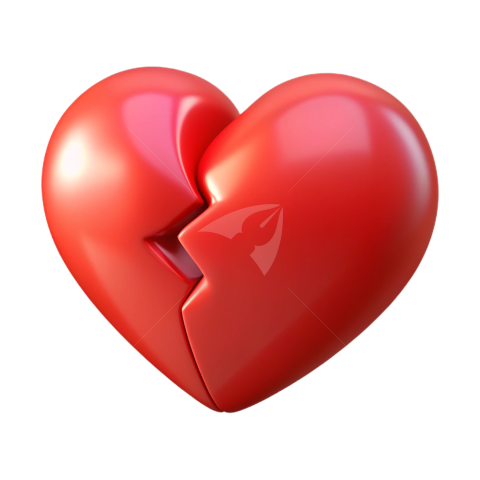 3D Broken heart png