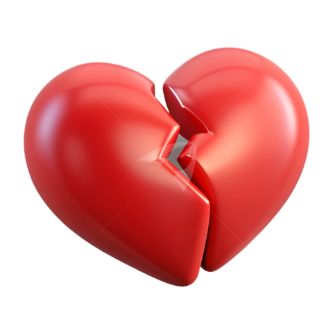 3D Broken heart png