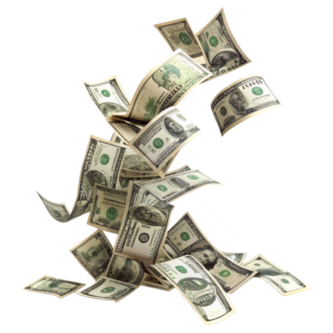 Falling money png