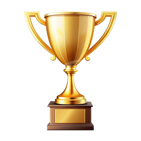 Golden award trophy vector png