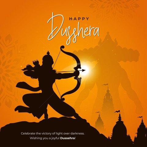 Happy Dussehra Greeting Template