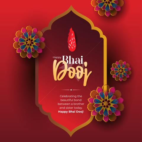 Happy Bhai Dooj Post Background Template