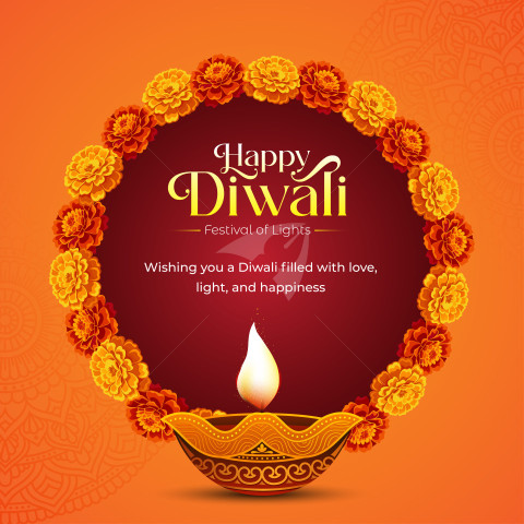 Happy Diwali Post Banner Design Template