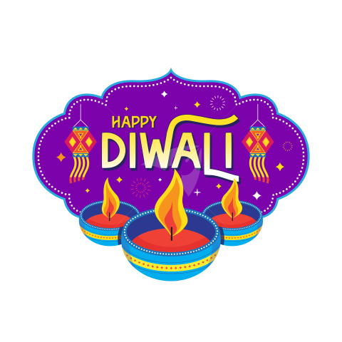 Happy Diwali Sticker Design Template