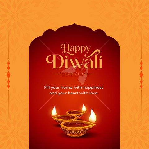 Happy Diwali Post Banner Design Template