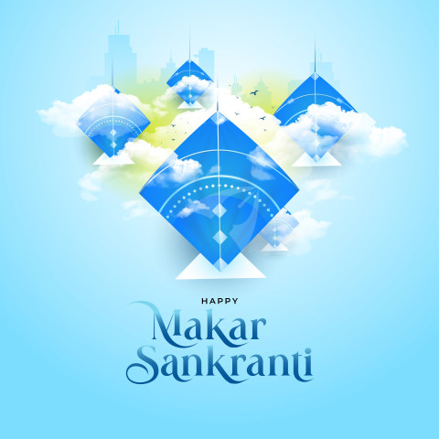 Happy Makar Sankranti Post Background Design Template