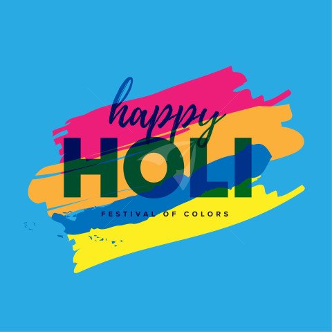 Creative Happy Holi Greeting Design Template