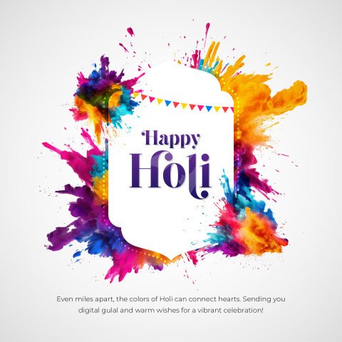 Creative Happy Holi Post Design